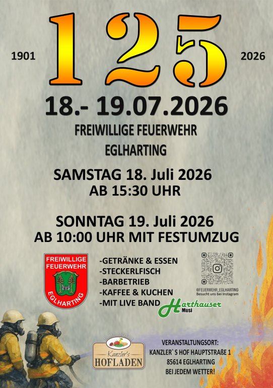 Festplakat Jubiläum FFW Eglharting